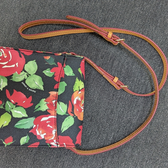 Dooney & Bourke Floral Crossbody Bag - Black, Red, and Orange - Picture 2 of 3